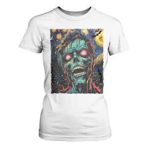 Horror Halloween Skull T Shirt For Women Van Gogh Starry Night TS10 White Print Your Wear
