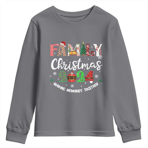 Matching Family Christmas 2024 Youth Sweatshirt Funny Group Xmas Festive Mom Dad Kids Tees TS10 Charcoal Print Your Wear