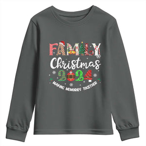 Matching Family Christmas 2024 Youth Sweatshirt Funny Group Xmas Festive Mom Dad Kids Tees TS10 Dark Heather Print Your Wear