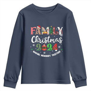 Matching Family Christmas 2024 Youth Sweatshirt Funny Group Xmas Festive Mom Dad Kids Tees TS10 Navy Print Your Wear