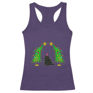 Cute Cat Christmas Racerback Tank Top Kitty Cat Lover Xmas Tree Lights TS10 Purple Print Your Wear