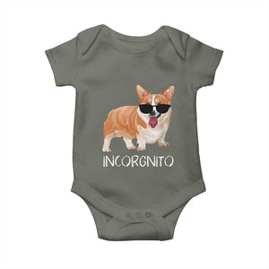 Incorgnito Funny Welsh Corgi Owner Dog Lover Baby Onesie TS10 Military Green Print Your Wear