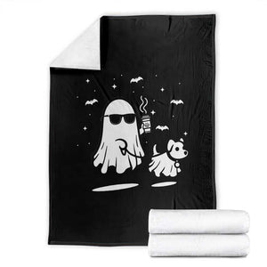 Halloween Ghost Dog Throw Blanket Retro Spooky Season Boo Sheet TS10 Black Print Your Wear