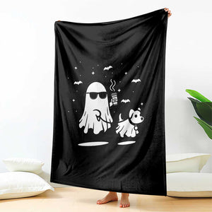 Halloween Ghost Dog Throw Blanket Retro Spooky Season Boo Sheet TS10 Print Your Wear
