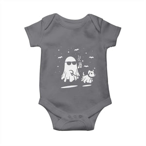 Halloween Ghost Dog Baby Onesie Retro Spooky Season Boo Sheet TS10 Charcoal Print Your Wear