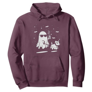 Halloween Ghost Dog Hoodie Retro Spooky Season Boo Sheet TS10 Maroon Print Your Wear
