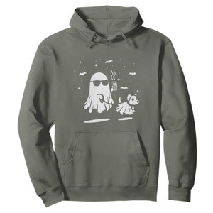Halloween Ghost Dog Hoodie Retro Spooky Season Boo Sheet TS10 Military Green Print Your Wear