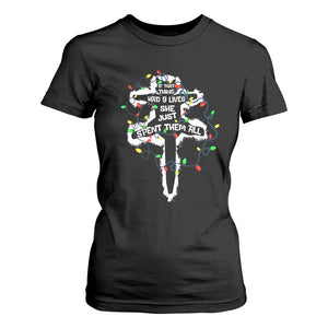 Funny Cat Christmas T Shirt For Women Pussy-cat If That Thing Had Nine Lives She Just Spent Them All Meowy Catmas Gift TS10 Black Print Your Wear