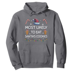 Family Matching Christmas Hoodie Most Likely To Eat Santas Cookies TS10 Charcoal Print Your Wear