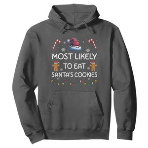 Family Matching Christmas Hoodie Most Likely To Eat Santas Cookies TS10 Dark Heather Print Your Wear