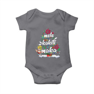 Hawaiian Christmas Tree Baby Onesie Mele Kalikimaka Beach Family Vacation Xmas Hawaii Santa TS10 Charcoal Print Your Wear