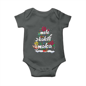Hawaiian Christmas Tree Baby Onesie Mele Kalikimaka Beach Family Vacation Xmas Hawaii Santa TS10 Dark Heather Print Your Wear
