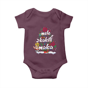 Hawaiian Christmas Tree Baby Onesie Mele Kalikimaka Beach Family Vacation Xmas Hawaii Santa TS10 Maroon Print Your Wear