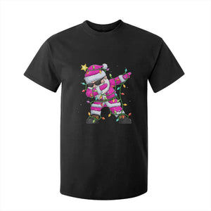 Dabbing Santa T Shirt For Kid Xmas Lights Pink Christmas Gifts TS10 Black Print Your Wear