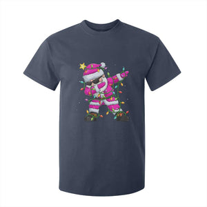 Dabbing Santa T Shirt For Kid Xmas Lights Pink Christmas Gifts TS10 Navy Print Your Wear