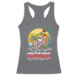 Mele Kalikimaka Hawaiian Christmas In July Hawaii Santa Racerback Tank Top Xmas Family Beach Vacation TS10 Charcoal Print Your Wear