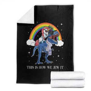 Funny Hanukkah Throw Blanket Jewnicorn This Is How We Jew It TS10 Black Print Your Wear