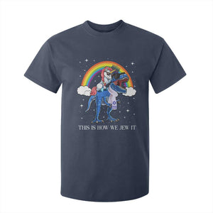 Funny Hanukkah T Shirt For Kid Jewnicorn This Is How We Jew It TS10 Navy Print Your Wear