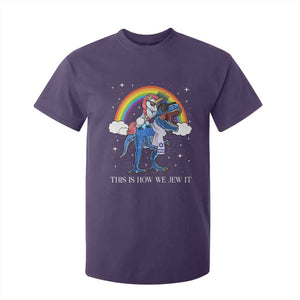 Funny Hanukkah T Shirt For Kid Jewnicorn This Is How We Jew It TS10 Purple Print Your Wear