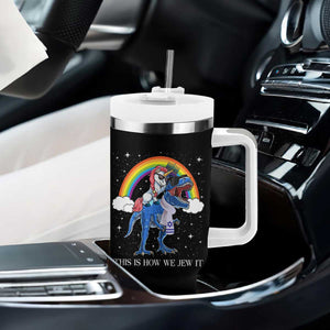 Funny Hanukkah Tumbler With Handle Jewnicorn This Is How We Jew It TS10 Print Your Wear