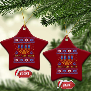 Ugly Hanukkah Ceramic Ornament Love and Light Jew Menorah Jewish Chanukah TS10 Print Your Wear