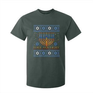 Ugly Hanukkah T Shirt For Kid Love and Light Jew Menorah Jewish Chanukah TS10 Dark Forest Green Print Your Wear