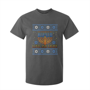 Ugly Hanukkah T Shirt For Kid Love and Light Jew Menorah Jewish Chanukah TS10 Dark Heather Print Your Wear