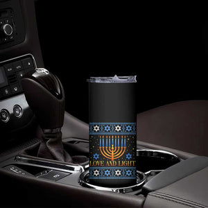 Ugly Hanukkah Skinny Tumbler Love and Light Jew Menorah Jewish Chanukah TS10 Print Your Wear