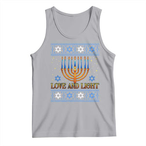 Ugly Hanukkah Tank Top Love and Light Jew Menorah Jewish Chanukah TS10 Athletic Heather Print Your Wear