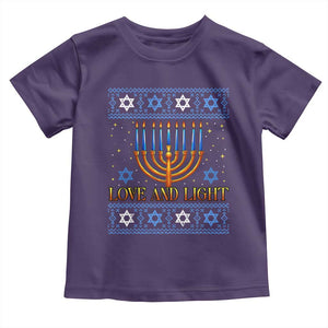 Ugly Hanukkah Toddler T Shirt Love and Light Jew Menorah Jewish Chanukah TS10 Purple Print Your Wear