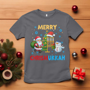 Merry Chrismukkah T Shirt Happy Christmas Hanukkah Jewish Santa Snowman TS10 Charcoal Print Your Wear