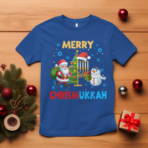 Merry Chrismukkah T Shirt Happy Christmas Hanukkah Jewish Santa Snowman TS10 Royal Blue Print Your Wear