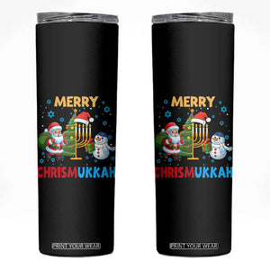 Merry Chrismukkah Skinny Tumbler Happy Christmas Hanukkah Jewish Santa Snowman TS10 Black Print Your Wear