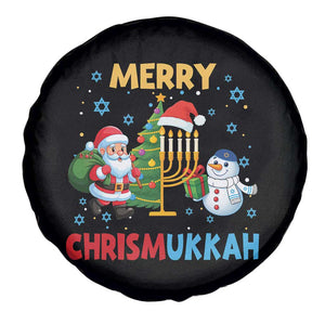 Merry Chrismukkah Spare Tire Cover Happy Christmas Hanukkah Jewish Santa Snowman TS10 Print Your Wear