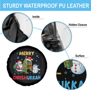 Merry Chrismukkah Spare Tire Cover Happy Christmas Hanukkah Jewish Santa Snowman TS10 Print Your Wear