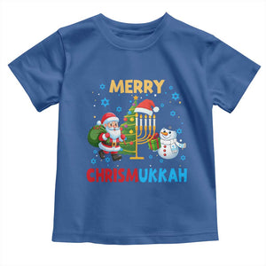 Merry Chrismukkah Toddler T Shirt Happy Christmas Hanukkah Jewish Santa Snowman TS10 Royal Blue Print Your Wear