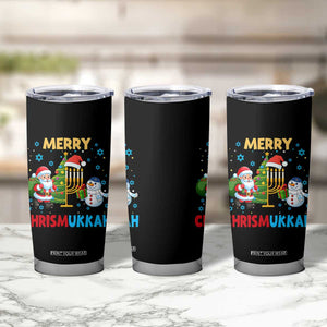 Merry Chrismukkah Tumbler Cup Happy Christmas Hanukkah Jewish Santa Snowman TS10 Print Your Wear
