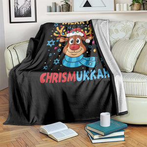 Merry Chrismukkah Throw Blanket Jewish Happy Christmas Hanukkah Reindeer Menorah TS10 Print Your Wear