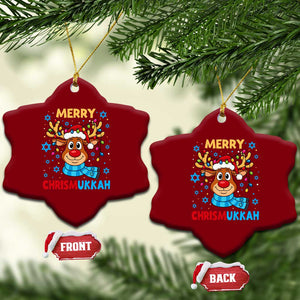 Merry Chrismukkah Ceramic Ornament Jewish Happy Christmas Hanukkah Reindeer Menorah TS10 Print Your Wear