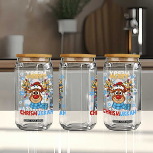 Merry Chrismukkah Glass Can Jewish Happy Christmas Hanukkah Reindeer Menorah TS10 Print Your Wear