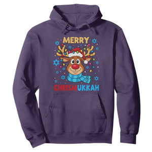 Merry Chrismukkah Hoodie Jewish Happy Christmas Hanukkah Reindeer Menorah TS10 Purple Print Your Wear