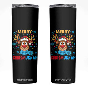 Merry Chrismukkah Skinny Tumbler Jewish Happy Christmas Hanukkah Reindeer Menorah TS10 Black Print Your Wear