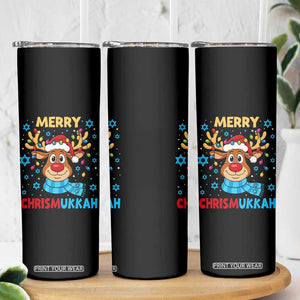 Merry Chrismukkah Skinny Tumbler Jewish Happy Christmas Hanukkah Reindeer Menorah TS10 Print Your Wear