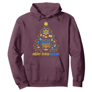 Merry Chrismukkah Hoodie Jewish Happy Hanukkah Christmas Tree TS10 Maroon Print Your Wear