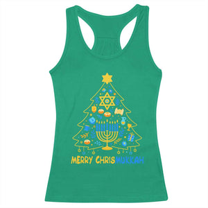 Merry Chrismukkah Racerback Tank Top Jewish Happy Hanukkah Christmas Tree TS10 Irish Green Print Your Wear