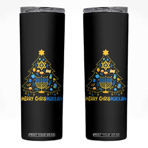 Merry Chrismukkah Skinny Tumbler Jewish Happy Hanukkah Christmas Tree TS10 Black Print Your Wear