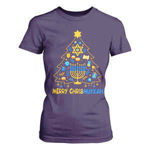 Merry Chrismukkah T Shirt For Women Jewish Happy Hanukkah Christmas Tree TS10 Purple Print Your Wear