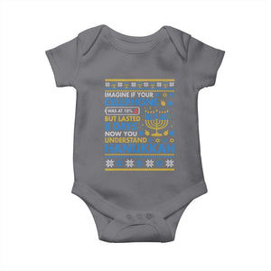 Funny Ugly Hanukkah Baby Onesie Imagine Your Cellphone Chanukah Jewish TS10 Charcoal Print Your Wear
