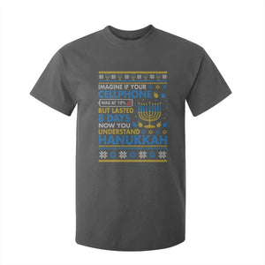 Funny Ugly Hanukkah T Shirt For Kid Imagine Your Cellphone Chanukah Jewish TS10 Dark Heather Print Your Wear