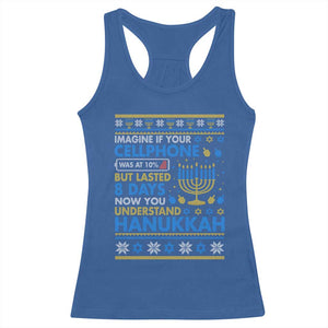 Funny Ugly Hanukkah Racerback Tank Top Imagine Your Cellphone Chanukah Jewish TS10 Royal Blue Print Your Wear